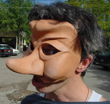 A student wearing one of Jonathan's teaching masks