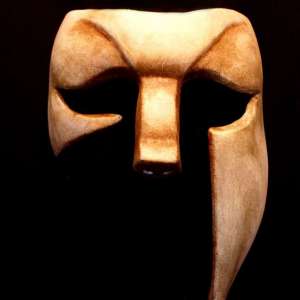 Greek Theater Mask, Bone White, Front View design by jonathan kipp becker