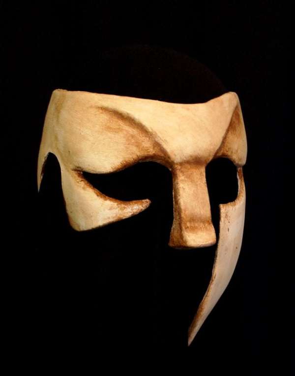 Greek Theater Mask, Bone White, Right Side View design by jonathan kipp becker