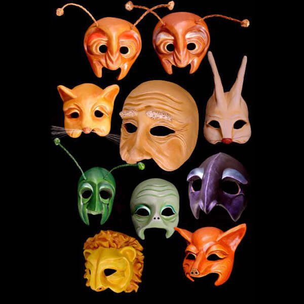 aesops fables masks set design by jonathan kipp becker