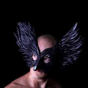 mardis gras mask winged glory black modeled design by jonathan kipp becker
