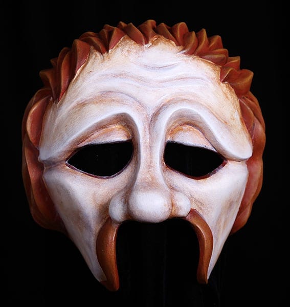 greek theater mask amphytrion sosia design by jonathan kipp becker