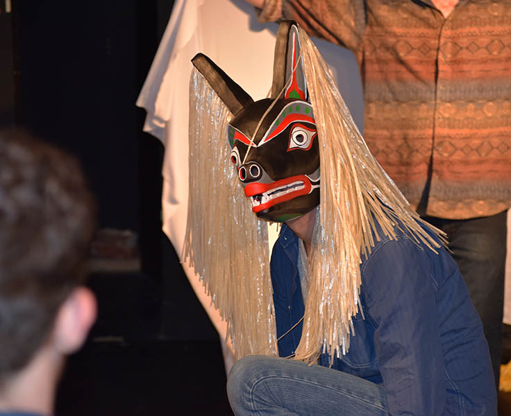 production shot of wolf mask